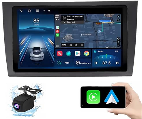 Android 14 Autoradio per Volkswagen Golf 2013 9 Pollici Stereo Auto Radio Doppio DIN con CarPlay/Android Auto GPS USB Bluetooth WiFi FM Comandi al Volante Touchscreen(P1(1G+32G))
