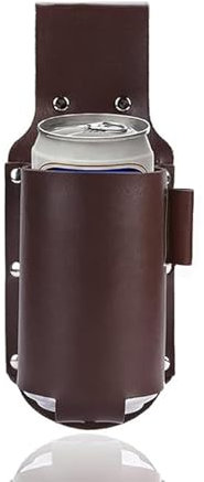 T TAKONE Biergürtel Bierflaschenhalter mit Pen Holder – Leder Flaschenhalter Gürtel für Bier & Dosen, Freihändig & Praktisch für Outdoor, Camping, Grillparty & Festival, (Kafei)