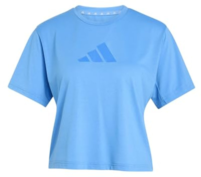adidas Women's Workout Essentials Big Performance Logo Training T-Shirt, ray Blue, M