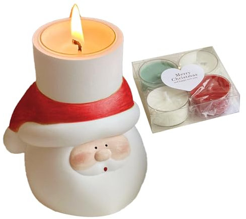 Porta Della Luce Del Tè - Porta Della Luce Da Tè Babbo Natale | Titolare Della Candela | Titolare A Candelatura | Centrotavola Da Tavolo Con Candele 4x | Tavolo Per Vacanza A Candela Dec