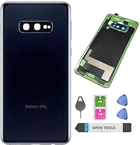 Galaxy S10e Back Cover Glass Replacement Battery Door Housing Waterproof with Camera Lens Parts for Samsung Galaxy S10e 5.8 G970U G970W G970F G970U1 G970F/DS G9700 + Tools (Black)