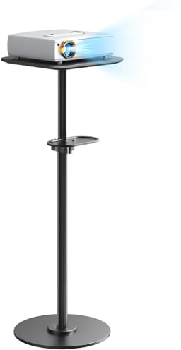PUTORSEN Beamer Ständer - Multifunktionaler Bodenständer verstellbar Höhe von 70cm bis 120cm, 6KG Kapazität, kompatibel mit Projektoren, Kameras & Laptop für für Zuhause, Büro & Outdoor