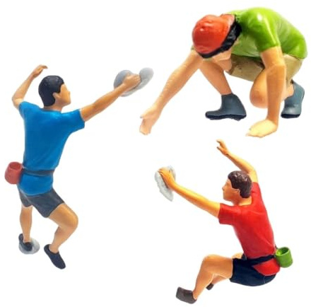 3er-Set 1:64 Kletterfiguren – Handbemalte Miniatur-Bergsteiger aus Harz für Diorama, Architekturmodell & Mikrolandschaft