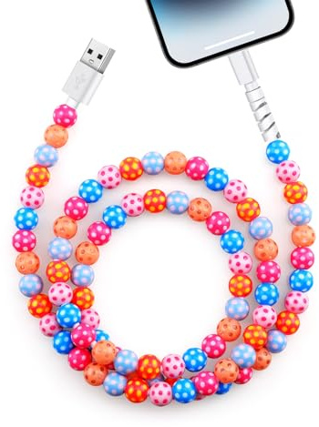 Vofolen for iPhone Charger Cable 1M USB Fast Charging Cable Cute Colorful Beaded USB A to iOS Phone Charger Cables for iPhone 14 13 12 11 Pro Max Mini XR XS X 8 7 6s 6 Plus 5s 5 SE-Colorful