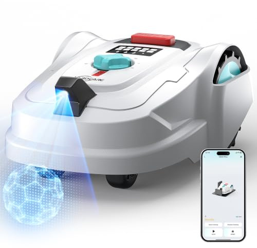 YARDCARE M800Plus Mähroboter ohne Begrenzungskabel,GPS Positionierung+3D Vision Rasenmäher Roboter ohne Kabel,800 m²,U-förmiger Mähmodus, automatische Aufladung, App,150 Hinderniserkennungen