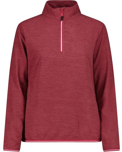 CMP Damen Fleecepullover Half Zip Second-Layer-Rollkragenpullover, Farbe:Beere, Artikel:-B730 Peony Mel., Größe:42