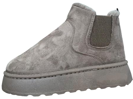 CEWIFO Scarpe Barefoot Donna Invernali,Stivali Stivali Texani Gomma Bassi Anfibi Alti Pioggia Imbottiti Jeans Leopardati