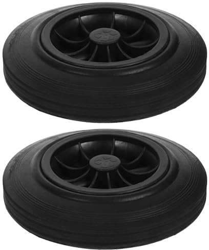 SEWACC Trash Can Wheels Replacement Convenient to Move 2 Pcs Wear Resistant Rubber and Plastic Material 240l Sanitation Rubbish Bin for 240l Garbage Bin Outdoor Use