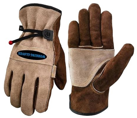ZGUZMCMK Gartenhandschuhe für Damen Und Herren Synthetikleder Arbeitshandschuhe Dornenfeste Und Hitzeschützende Handschuhe Zum Fruchtpflücken Schälen Und Trans, M