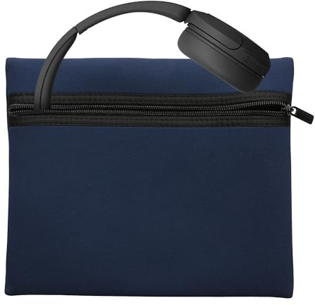 kwmobile Neopren Kopfhörer Tasche für WH-CH520 / WH-CH510 / MDR-ZX110 - Kopfhörer Case - Hülle Reise Beutel für Headset Headphones - Weiche Over Ear Schutzhülle Marineblau