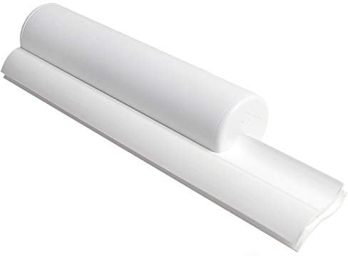 Cleret Elite Squeegee, Abzieher für Duschkabinen mit zweifacher Gummilippe - Weiß, 25 cm lang