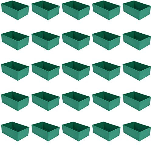 Kunststoff-Einsatzkasten, Lagerbehälter, grün 162x108x63 mm (LxBxH), 1 Packung = 25 Stück
