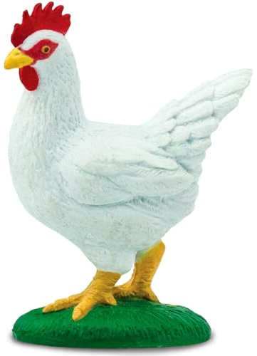 Safari Ltd. White Leghorn Chicken Figurine - Lifelike 2.25 Model Figure - Educational Toy for Boys, Girls, and Kids Ages 3+