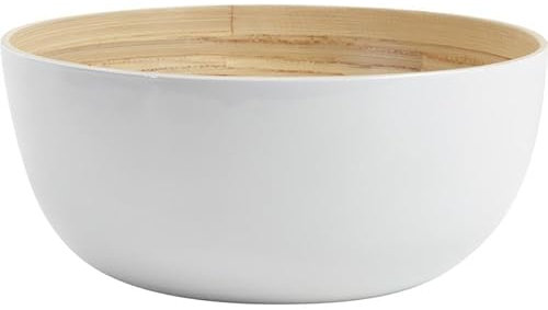 Corbeille en bambou laqué Blanc Ø25