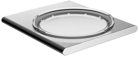 KEUCO Seifenablage aus Metall Chrom glänzend mit Echtkristall-Schale, Kristall-Glas klar, für Badezimmer Dusche Küche, Wandmontage, Seifenablage, Seifenhalter, Edition 400