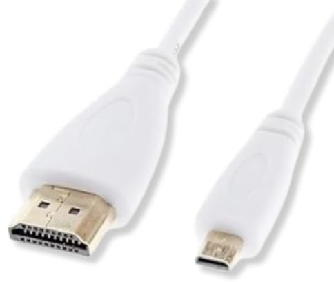 Invero® 5M High Speed HDMI to Micro HDMI Cable V1.4a Compatible Full Ultra 4K HD Resolution Supports 3D Ethernet ideal for Tablets Smartphones Camcorders Cameras etc - White