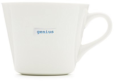 Keith Brymer Jones - Word Range - Standard Ceramic White Mug - Genius - 350ml - Gift Boxed