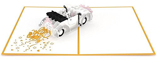 Lovepop® Hochzeitsauto Hochzeitskarte | 3D Pop-Up Karte zur Hochzeit - Verlobung - Einladung | einzigartige Hochzeits-Grußkarte, handgemachte Pop-up-Karte, 3D-Klappkarte | Einladungskarte