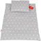 BABYLUX 2 tlg. Set Bezug für Kinderwagen Stubenwagen oder Wiege Garnitur Bettwäsche Kissen Decke 60 x 78 cm (91. Sterne Grau)