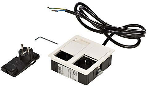 Kopp 939633016 VersaHIT Dual Einbausteckdose, 16 A, IP54, 3400 W, Weiß