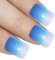 Bling Art False Nails French Fake Gel Ombre Blue Squoval Acrylic 24 Medium Tips