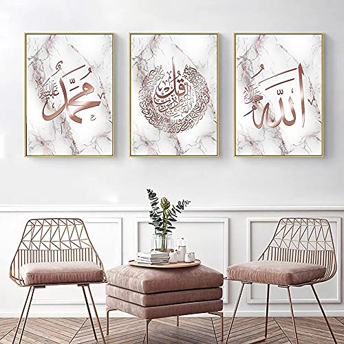 3 Stampe da Parete Fiori Rosa 30x40 Quadro Scritta Love Poster Rosa da Parete Pittura su Tela Poster Pittura