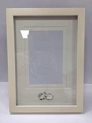 Widdop and Co Fotorahmen MDF mit Silber Ringen und Passepartout 10 x 15 cm
