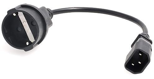 SZRMCC USV-PDU-Netzkabel IEC 320 C14-Steckeradapter zum Konvertieren von Europa CEE7 / 7 Schuko-Buchse, IEC320 C14 Stecker zu Europa Buchse Buchse Kurzes Adapterkabel (1Pcs)