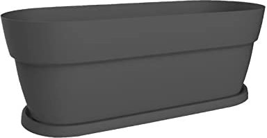 Jardinière Pot Cancun 80cm - Gris Anthracite - 38L - EDA Plastiques