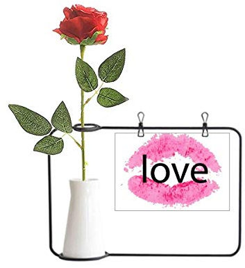 Beauty Gift Künstliche Rose zum Aufhängen von Vasen mit rosa Lippen, Dekoration