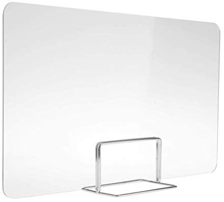 Tubayia Acrylic Sneezing Shield Office Desk Protective Wall Spit Protection Cough Protection Divider (Transparent - 30 x 50 cm)