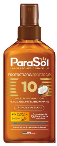 Parasol Spray Huile Sèche 10 FPS Protection & Bronzage à l'huile de coco