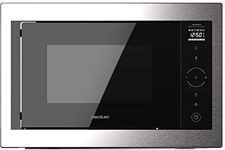Cecotec Micro-ondes encastrable numérique et tactile GrandHeat 2500 Built-in Touch SteelBlack, 900 W de puissance. 25 L, gril de 1000 W, 8 fonctions préréglées, Minuterie (Acier Noir | Tactile)