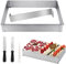 Punvot Backrahmen Rechteckig Verstellbar, Kuchenform Eckig Tortenring, Backform Eckig Verstellbare, mit Winkelpalette, Backring Eckig Form Backrahmen für Kuchen Torten Pizza Backen und Dekorieren