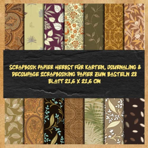 scrapbook papier herbst für Karten, Journaling & Decoupage Scrapbooking Papier zum Basteln 28 Blatt 21,6 x 21,6 cm