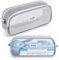 KALIDI Mäppchen Teenager Mädchen Federtaschen Grün, Groß Etui Schule, Farbig Federmäppchen durchsichtig, Transparent Federmappen Damen, Stiftetasche Pencil Case Schulsachen Schlamppermäppche, Grau