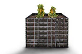 Gabiona - Hochbeet LxHxB: 100 x 70 x 100 cm - Eckiger, verzinkter Drahtkorb inkl. Vlies als Pflanzkübel für den Garten - Einfache Montage