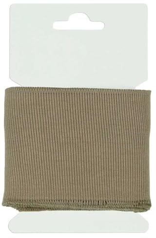 Cuff Bündchen Öko-Tex 135x7cm Strickbündchen Baumwolle in 50 Farben erhältlich, Farbe:057 - beige