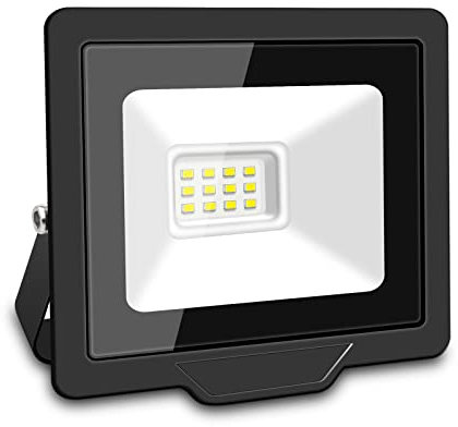 Willpower Foco LED Exterior 10W 1000LM Proyector LED Impermeable IP66 Luces LED Exterior 6000K Blanco Frío Luz de Inundación Luz de Seguridad Iluminación para Garaje Patio Jardín Terraza Parque