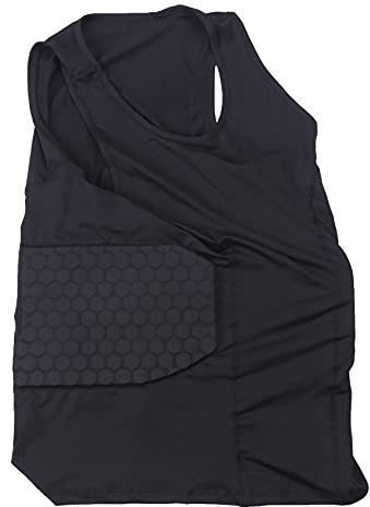 Herren Rippenschutz Gepolsterte Weste Kompressionsshirt Trainingsweste mit 3 Pads für Fußball Fußball Basketball Schutz L