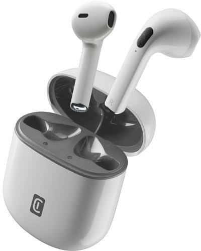 cellularline | WIRELESS HEADSET STYLE COLOR | Auricolari Bluetooth con Custodia di Ricarica in Match Colore - Talk Time 3 ore - Play Time 4 ore - Total Play Time 24 ore - ChargingTime 2 ore (Bianco)