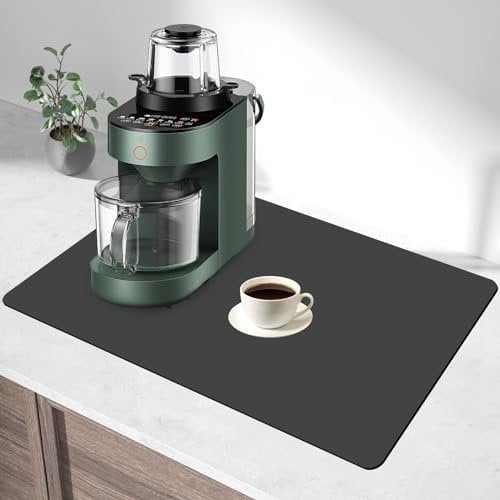 NVIYAM Kaffeemaschine Abtropfmatte Geschirr 50 X 40 cm Schnelltrocknend Abtropfmatte Geschirr Kaffeemaschine Matte Unterlage Unterlage SaugfäHige Abtropfmatte Unterlage Kaffeemaschine Kaffeematt