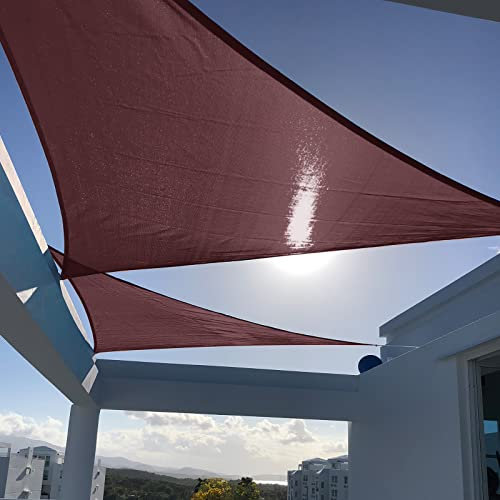 SUNNY GUARD Sonnensegel, 50 x 50 x 71 cm, dreieckig, braun, UV-Block, Sonnenschutz für Hinterhof, Terrasse, Garten, Outdoor-Aktivitäten und Einrichtungen (wir stellen individuelle Größen her)