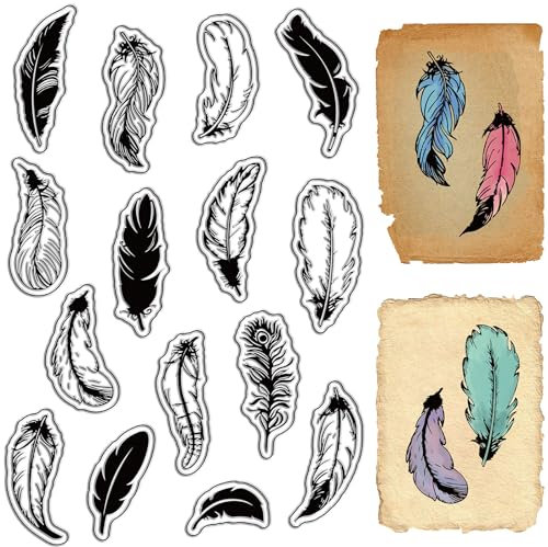 CRASPIRE Feder-Gummistempel Vintage Transparent Transparent Silikon-Siegel Stempel Für DIY Scrapbooking Fotoalbum Dekorative Karten Stempel Tagebuch Dekoration