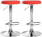 CLP 2er Set Barhocker Ponte Kunstleder I Drehbarer Thekenhocker I Höhenverstellbarer Hocker I Küchenhocker mit Metallgestell, Farbe:rot, Material Gestell:Metall in Chromoptik