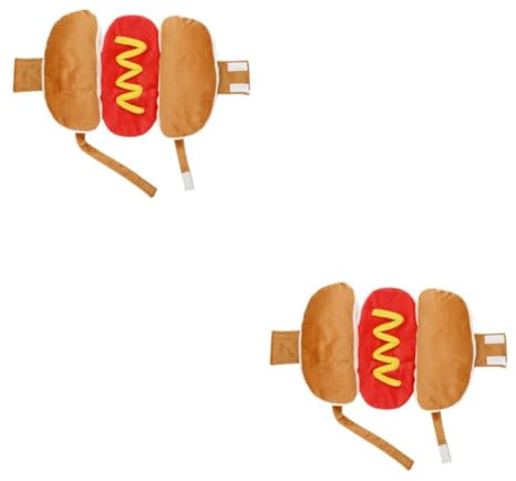 Housoutil 2St Halloween-Food-Outfit Halloween-Hunde-Outfit hundemantel Dog Raincoat Weihnachtskostü Badezimmerdekorationen Hundekleidung Haustierkleidung Weihnachten Hotdog Jacke mit Hut