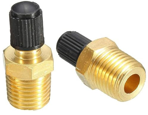 CHENNAN 2 Stück Luftkompressorventil Messing Reifen Luftkompressor Autoventil mit Gewinde G 1/4 Ventil zum Einschrauben Füllventile Prüfventil Reifenventil Felgenventile für Auto LKW PKW (1/4 NPT)