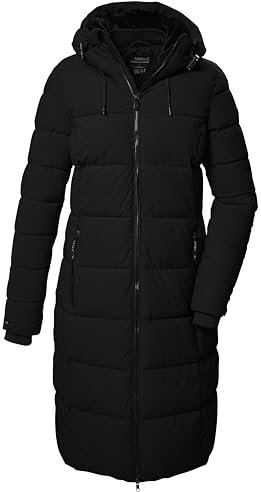 killtec Damen Steppmantel/Funktionsmantel in Daunenoptik mit Kapuze KOW 56 WMN QLTD CT, schwarz, 40, 41810-000