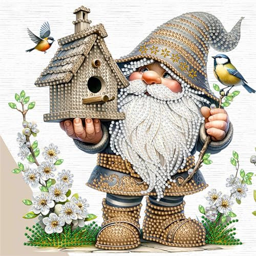 Starnearby DIY Diamond Painting Ostern Diamant Painting Gartenzwerg Bilder Erwachsene Diamond Painting Set Wichtel Diamant Malerei Für Anfänger Zuhause Deko Wanddekoration 30 * 30cm