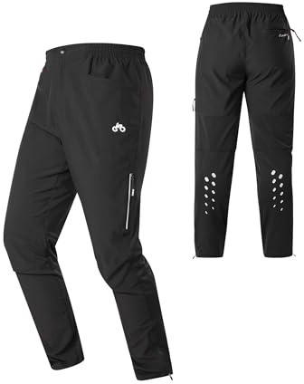 INBIKE Fahradhose Herren Lang Hose Fahrrad Rennrad MTB Radlerhose Jungen Schnelltrockend Atmungsaktiv Sommer Trainninghose Men's Pants Cycling Schwarz S